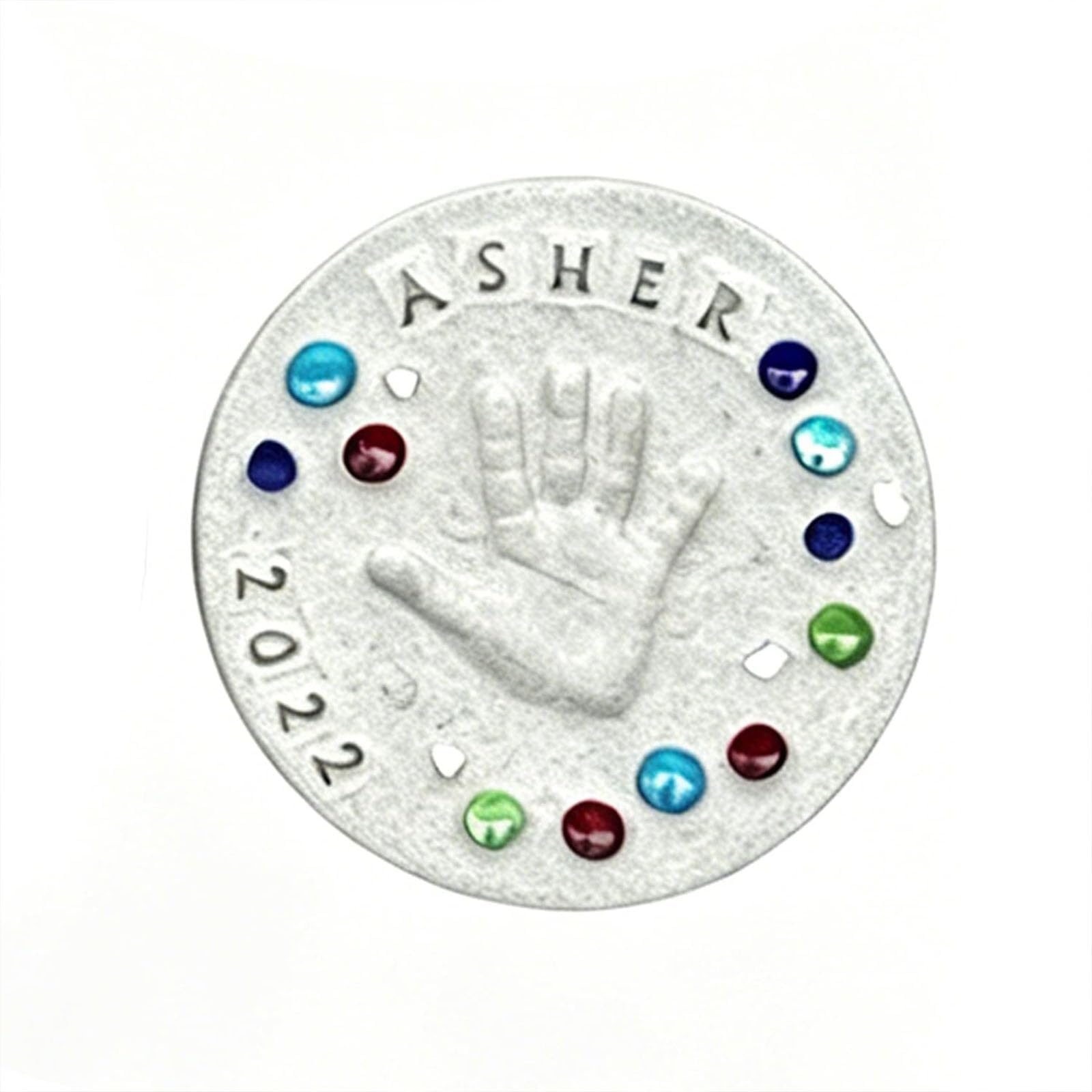 YIttings DIY Handprint Stepping Stone Kit, Mother's Day Family Keepsake Craft, Includes 1 Mold, 26 Letter Stamps and Coloured Stones, Indoor Outdoor (10")