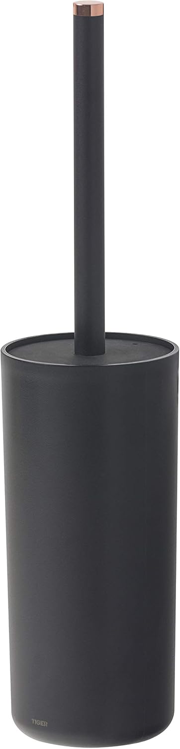 Tiger Urban Toilet Brush and Holder, Stainless Steel, Black, 9.3 x 38.6 x 9.3 cm