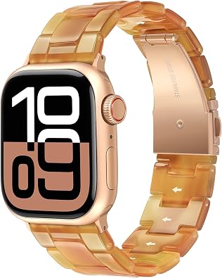 V-MORO Compatible with Resin Apple Watch Bands 42/41/40/42mm,46/45/44/42mm Fashion Lightweight Resin Bracelet Wristband for iWatch Series 11/10/9/8/7/6/5/4/3/2/1/SE SE2 SE3