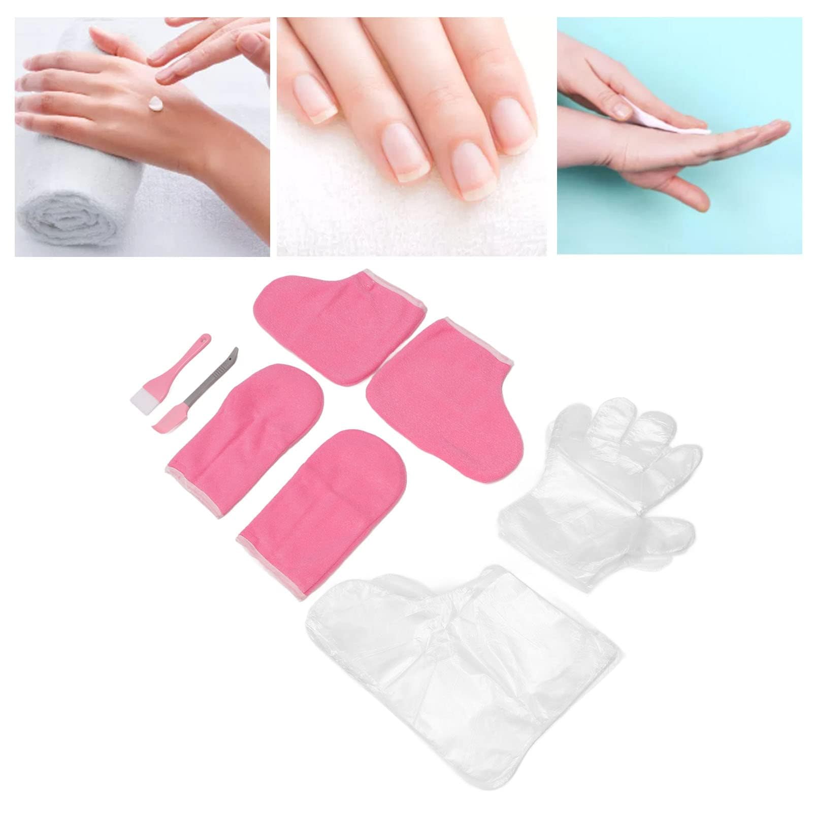 Revestimientos Para Manos Y Pies De Cera Parafina, Guantes Desechables Manoplas De Cera Juego De Pies Manoplas De Algodón Suave Pies Kit De Cuidado De Manos Para El Cuidado De Manos Y Pies