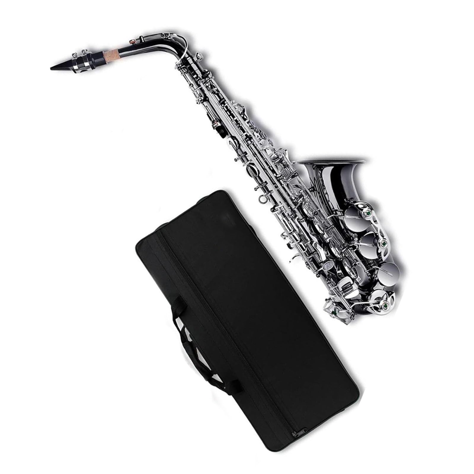 Eb Alto Sax Profesjonalny instrument dęty drewniany Materiał mosiądz Czarny niklowany Saksofon