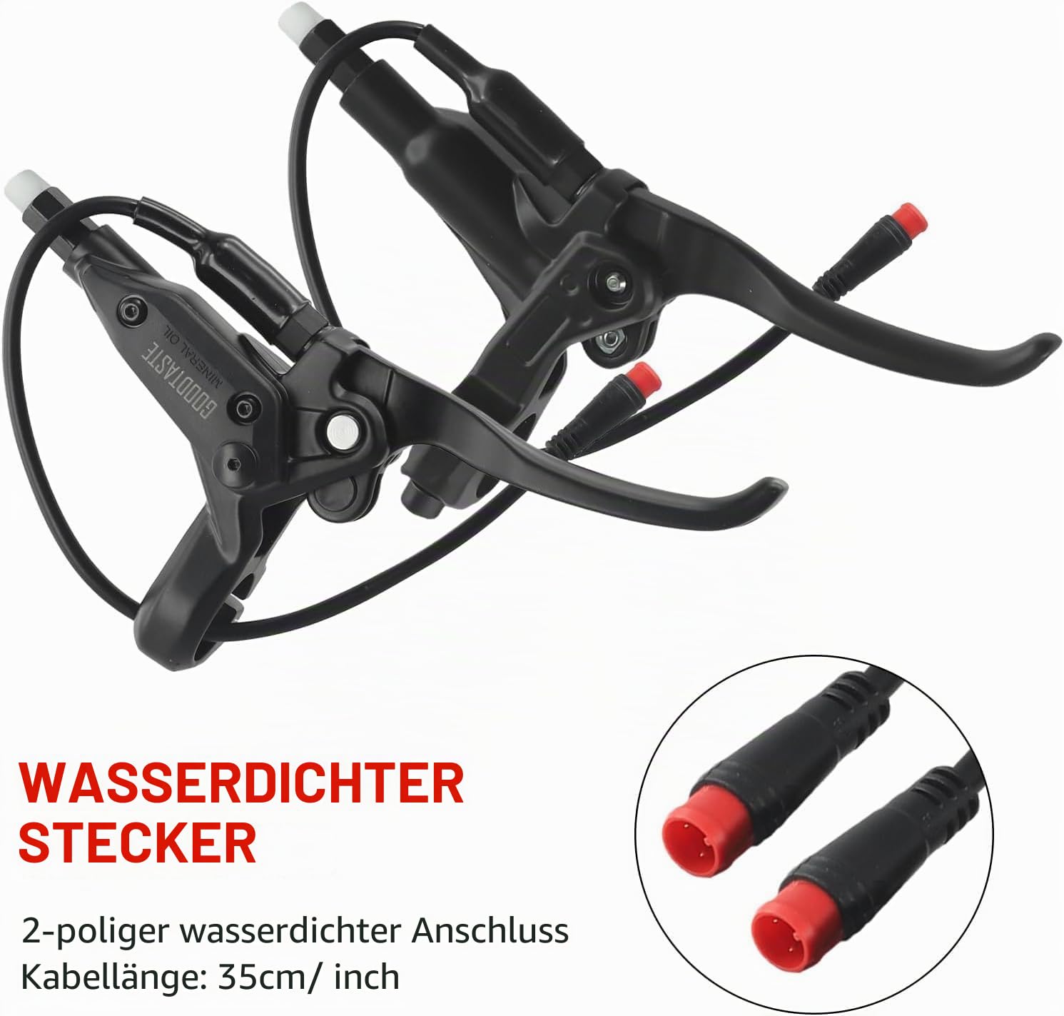 E-Bike Bremshebel GT03 Poweroff Oil 2-polig wasserdicht elektronischer Bremshebel Bremsgriffe für E-Bike oder E-Scooter-Zubehör (rechts)