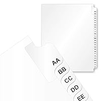 Vista 1 de SmartSign Collated Dividers - Pestañas adhesivas de doble alfabeto AA-ZZ 8.5 x 11 pulgadas, paquete de 50 juegos, fabricadas en Estados Unidos