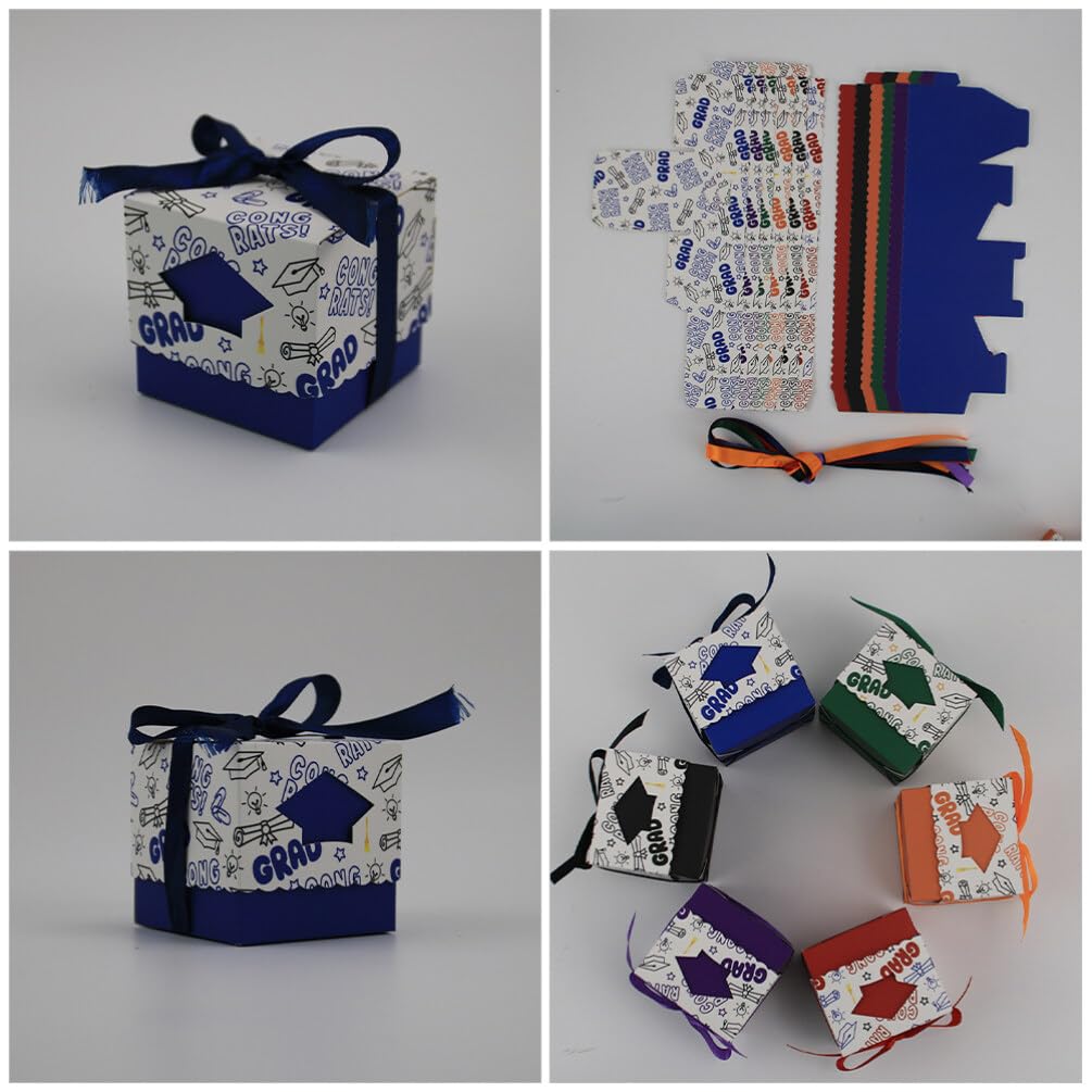 PRETYZOOM 50stücke Graduation Boxen Blaues Abschluss-hut Design Süßigkeitenboxen Für Feiern Für Snacks Und Zur Abschlussfeier Für Bachelor-feiern