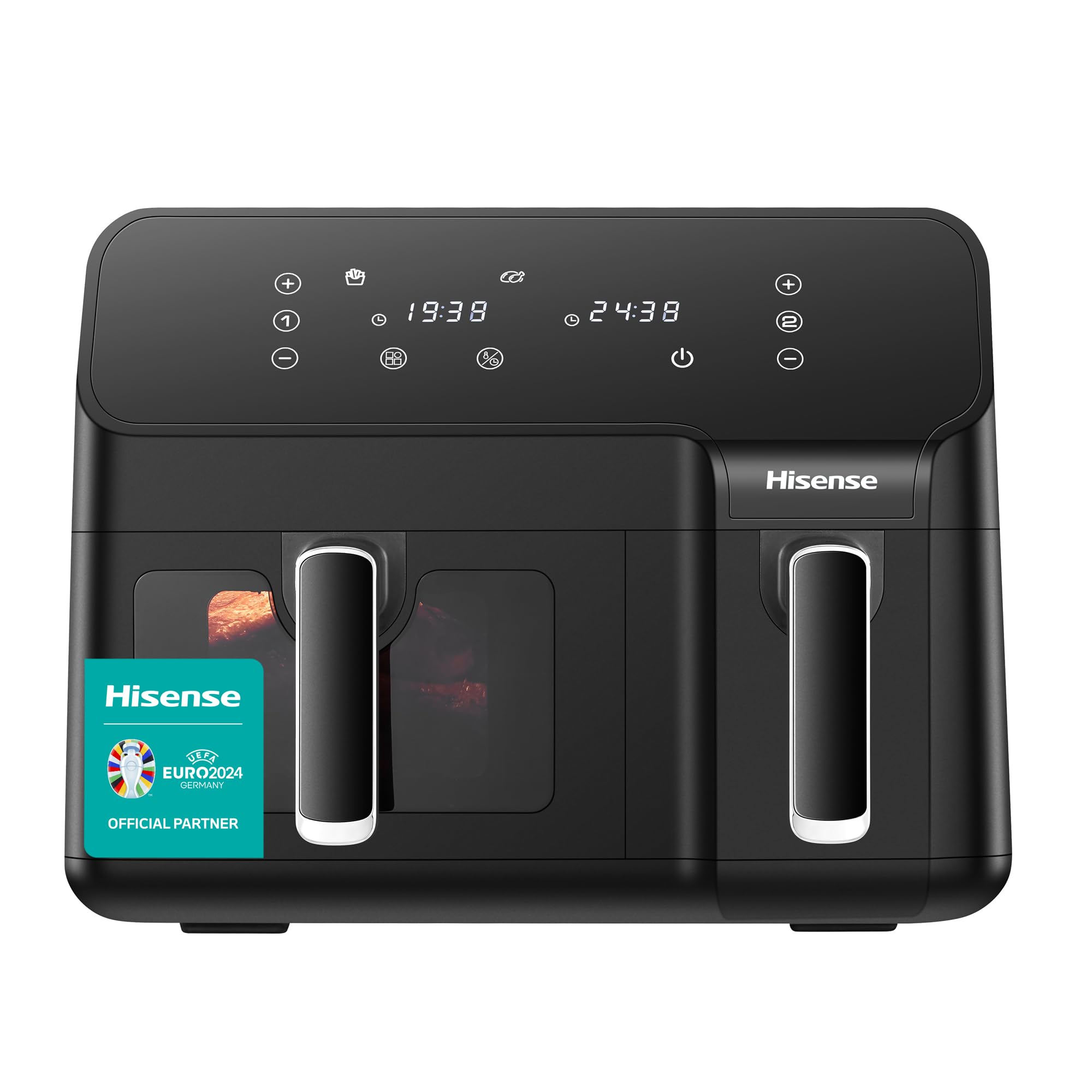 Hisense 9L Dual Basket Air Fryer, Air Fry, Preset Menus, 360° Circulation, LED Display, Dual Cooking Zone, Visible Basket, H09AFBK2S5