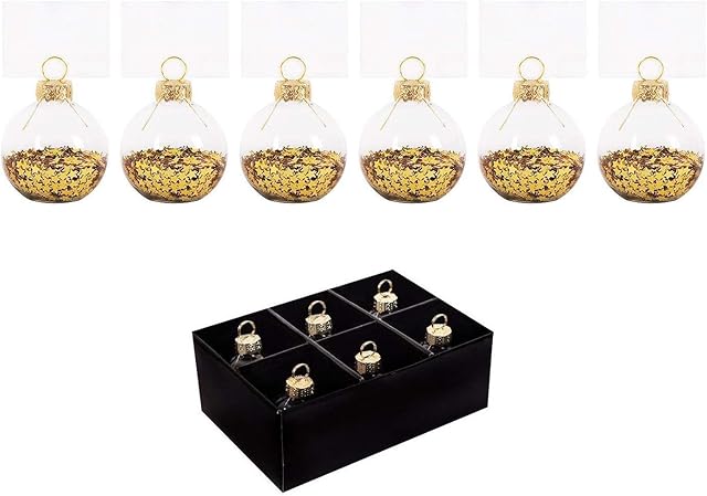 YöL 12 Place Cards Holders Star Confetti Christmas Dinner Party Accessories Gold