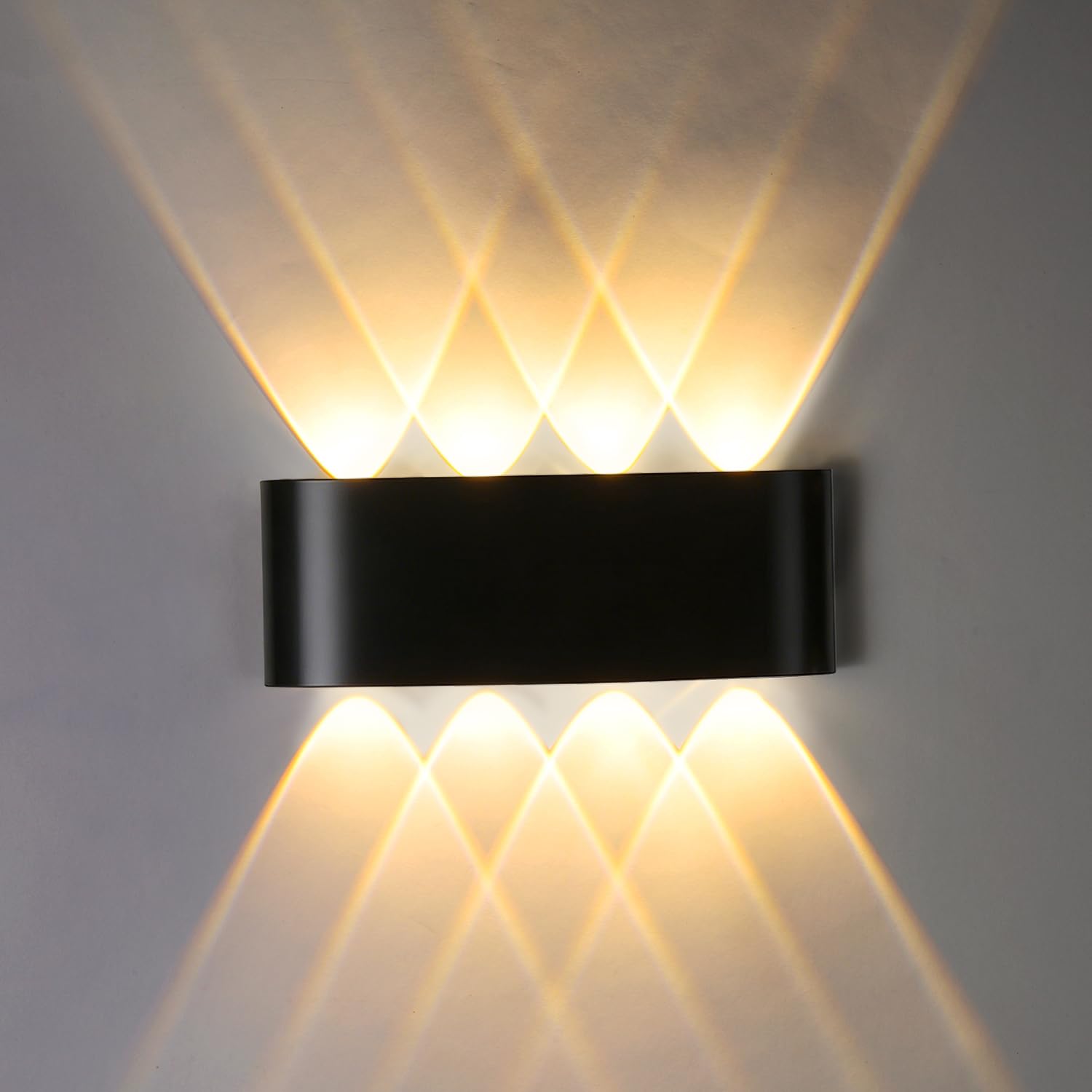 Jiehe Appliques da parete LED Interno/Esterno, 8W LED Lampada da Parete Bianco Caldo 3000K, Design Moderno in Alluminio IP65 Impermeabile per Soggiorno, Camera da Letto, Corridoio
