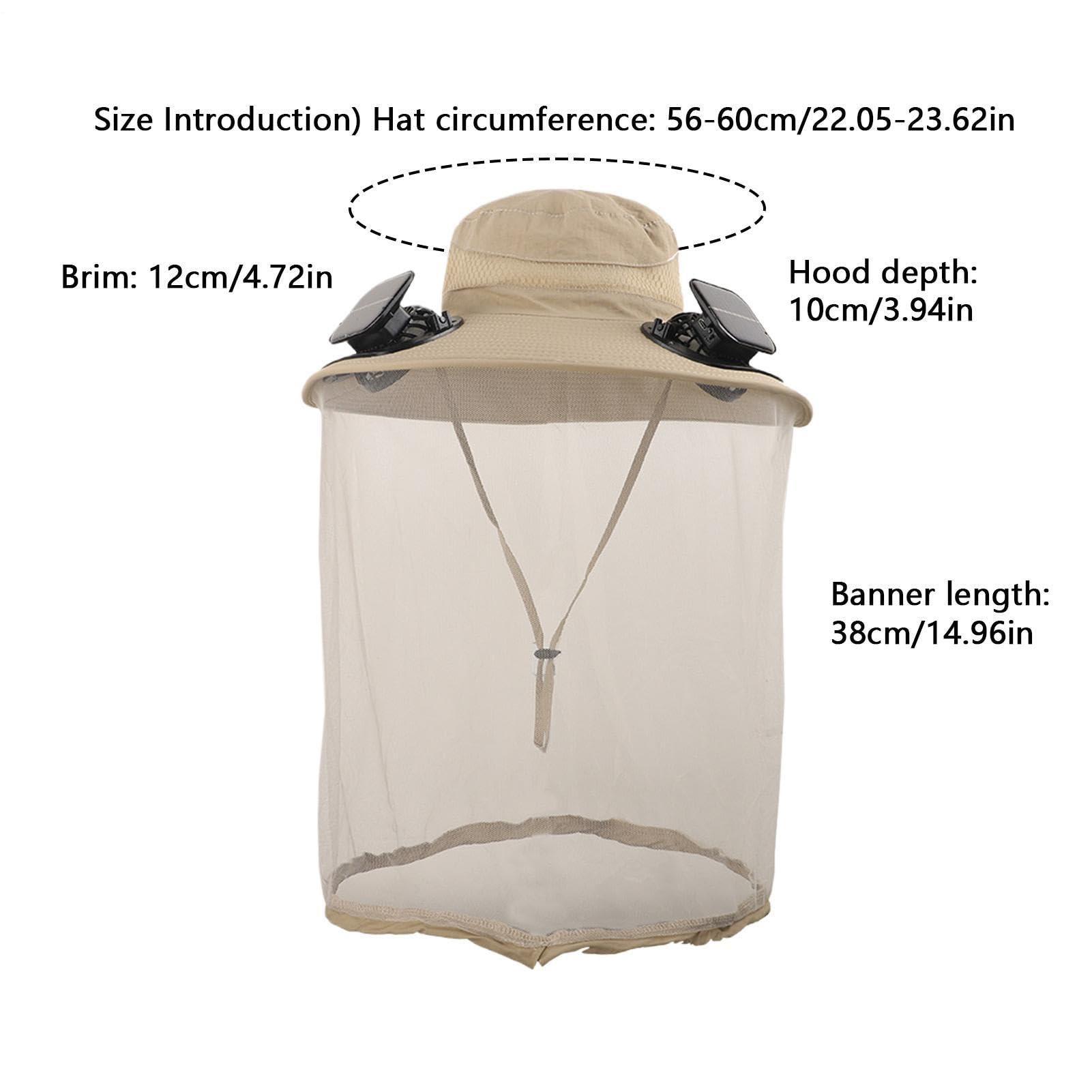 Cappello Ventilatore Solare A Bordi Larghi Protezione UV 50+ - Pesca Con Ventilatore Integrato E Rete Di Protezione Da Insetti | Cappello Da Esterno Per Escursionismo, Campeggio,