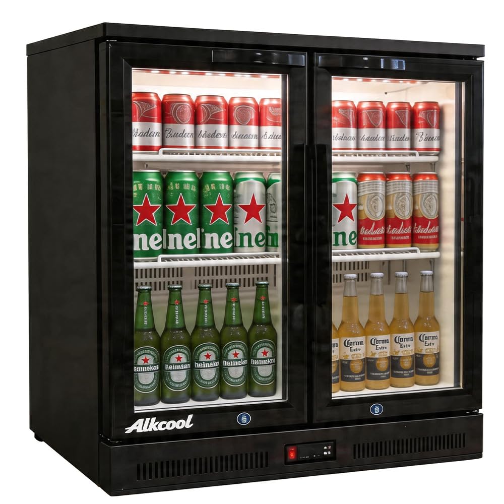 NAFCOOL Back Bar Cooler Fridge,7 Cu Ft Compact Commercial Beer Refrigerator Beverage Undercounter Refrigerator, Display Fridge with LED Light Adjustable Shelves,ETL and NSF Approval,Sliding Door on Fridge.com