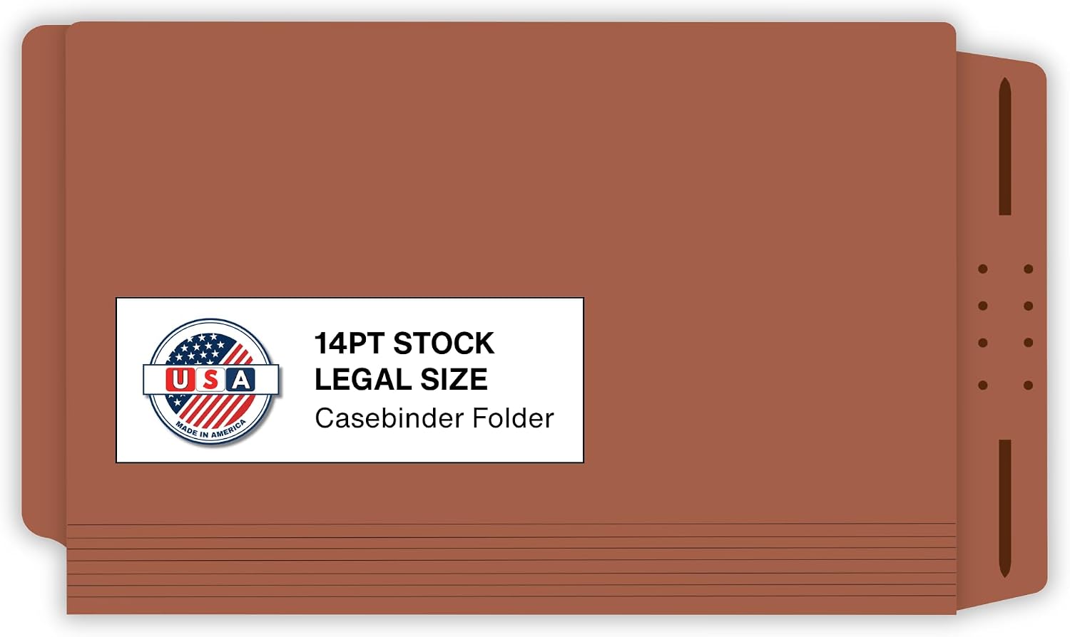 Red Rope Casebinder Legal File Folders, Doctor Stuff, End Tab, Legal Size Casebinder Style Folder with Fully Reinforced Back and 2" Embedded Fastener on Endwing, 14 pt Stock, Box of 50