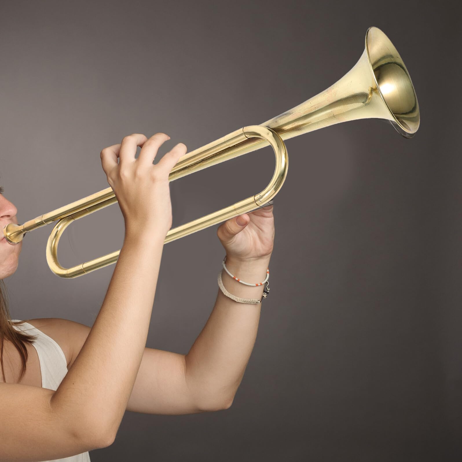 Tromba Giocattolo per Bambini Oro Bocchino a Stile Casual, Strumento Musicale in Metallo Sicuro e Creativo, per Compleanni ed Educazione Precoce Stili multipli