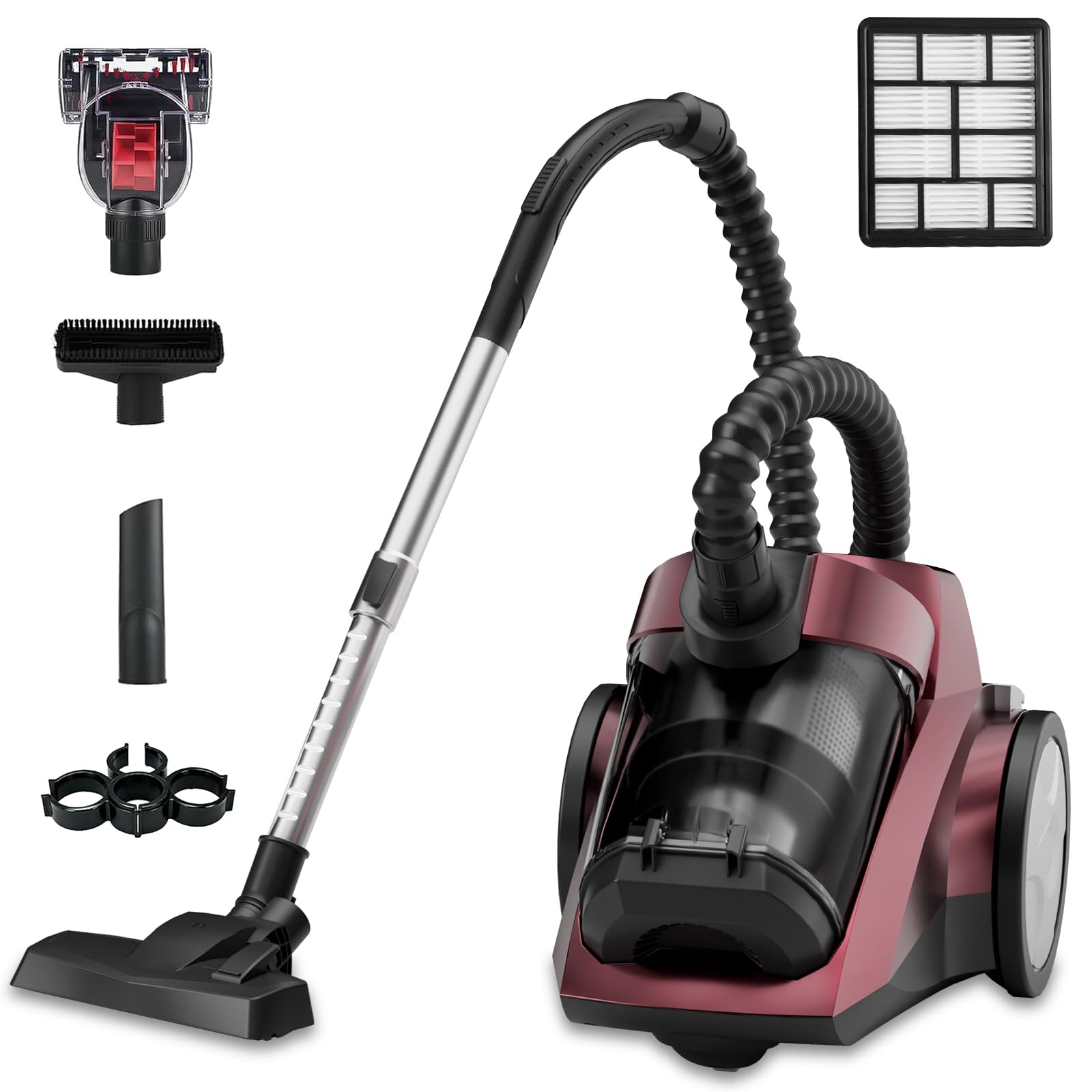 EDLOENS EV500-Red Canister Vacuum