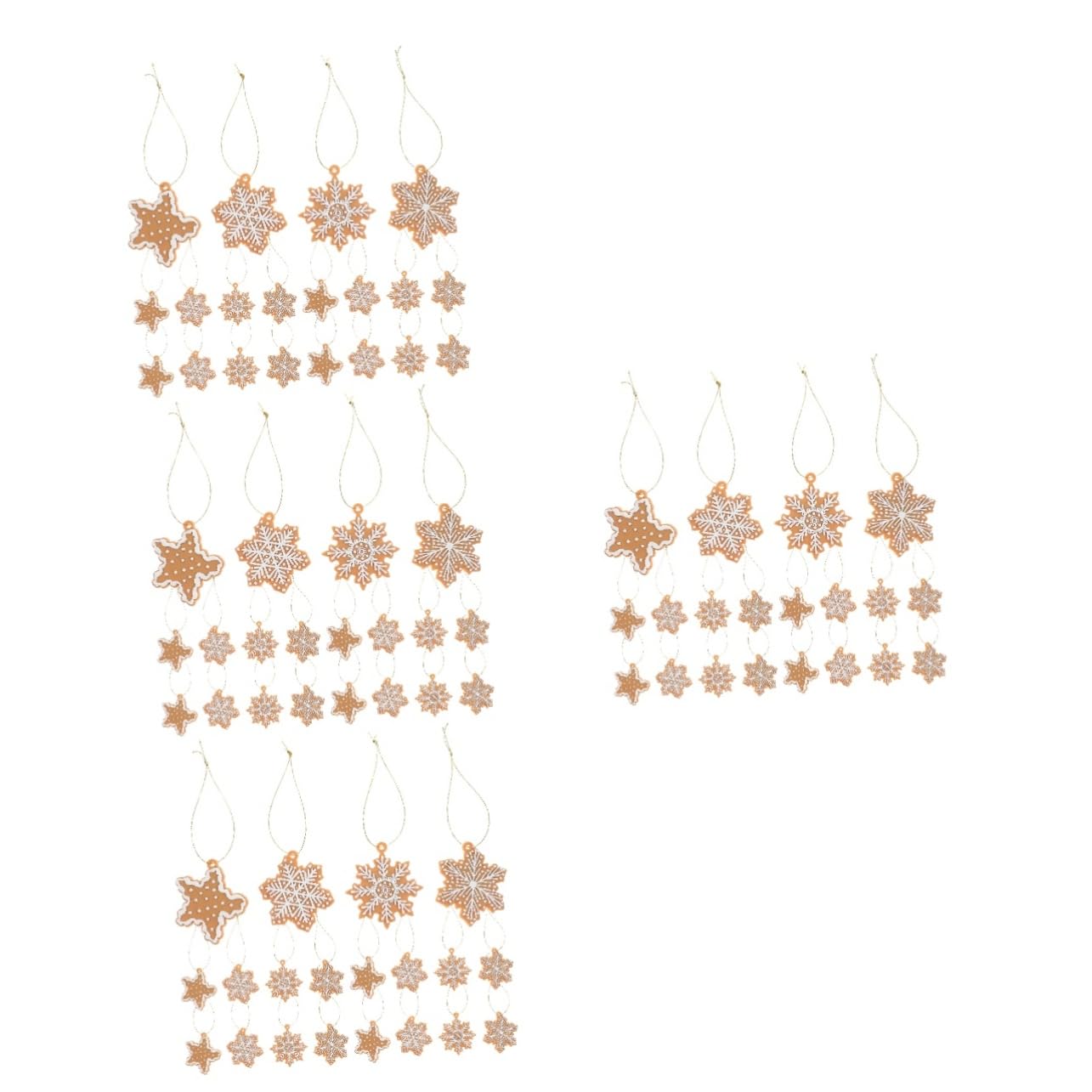 VOSAREA 4 Ensembles Pendentif Flocon De Neige Décor Suspendu De Noël Ornements d'arbre De Noël Décor De en D'épice Flocons De Neige Décoratifs Petits PVC 20 Pièces * 4
