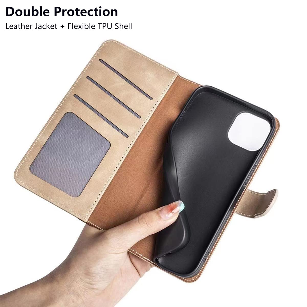 Custodia a Portafoglio per iPhone 12 Pro, Custodia Protettiva Magnetica Flip Case in Pelle PU Premium con Slot per Schede e Funzione Stand, Cover per Telefono Antiurto per Green iPhone 12 Pro