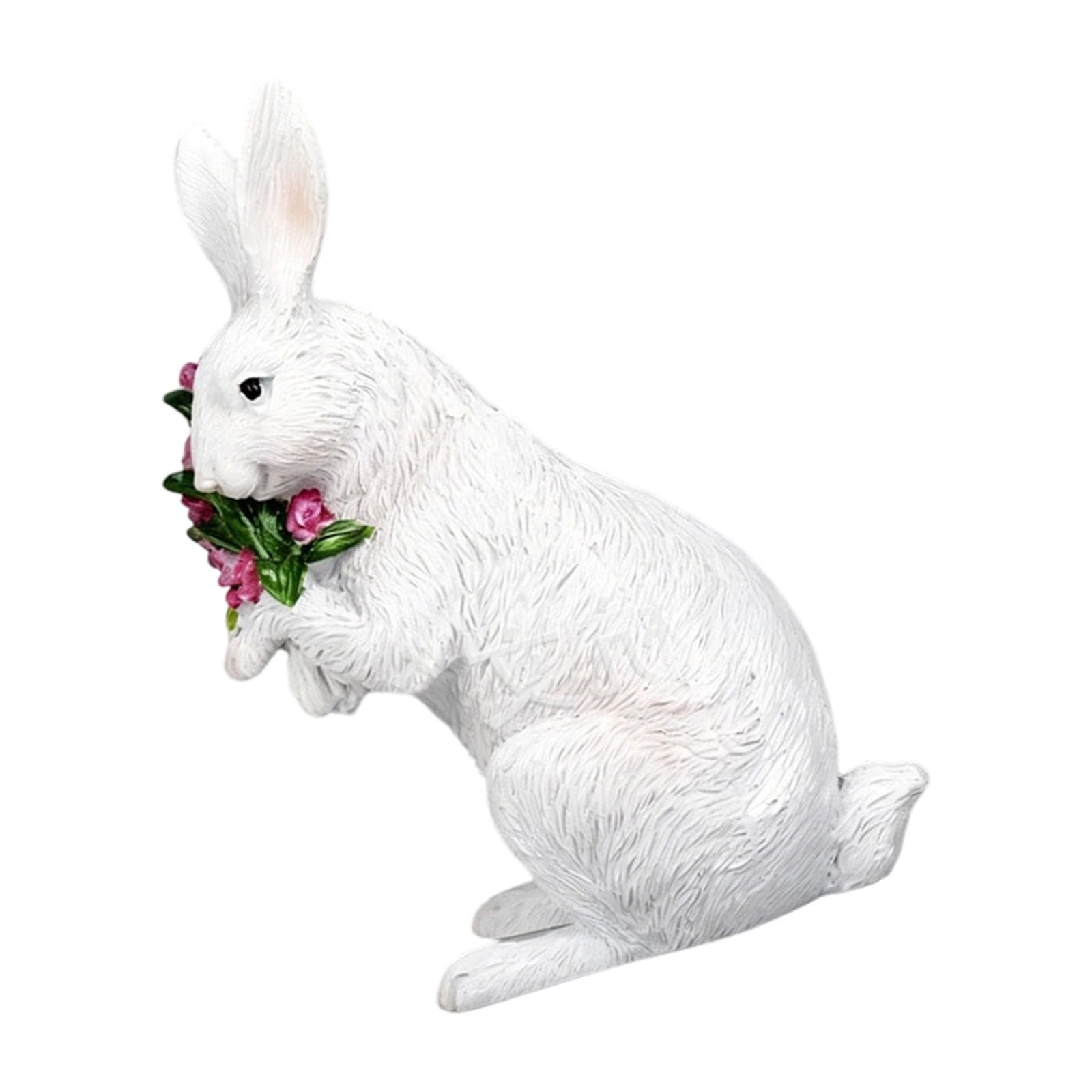 Osniyaw Bouquet Resin Rabbit Figurine, Easter Bunny Statue, Indoor Easter Decoration, Modern Art, Spring Home Decorations, Sculptures, Home Decorations
