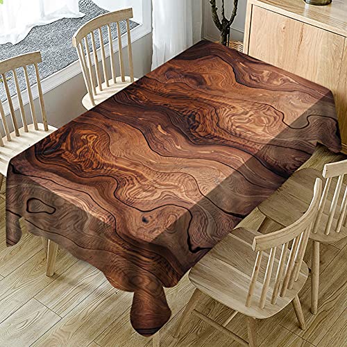 Nappe imperméable grain de bois en lin polyester antitache