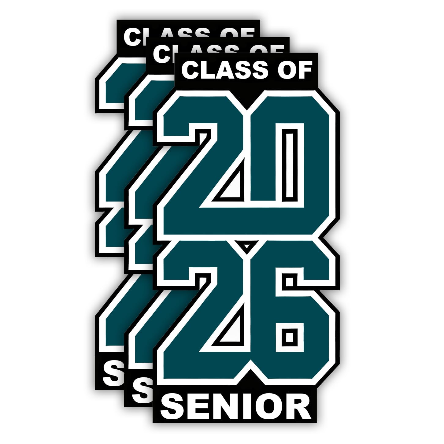 View 1 of (3 PCS) Class of 2026 Stickers, Class of 2026 Decorations, Senior Graduation 2026, Decal Gift for Laptop Water Bottle Phone Car Window Vinyl Waterproof Stickers - 3 Inches (Teal)
