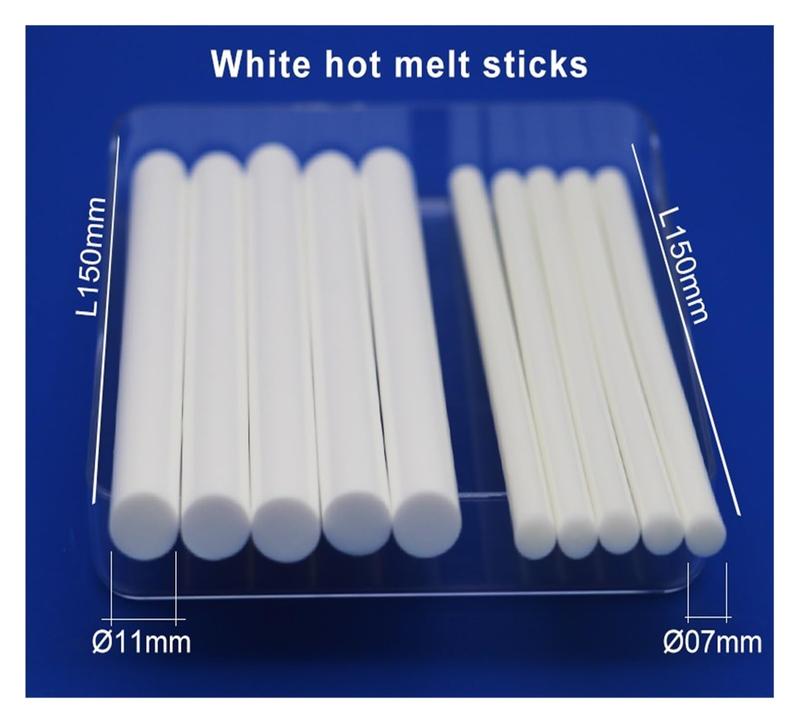 HeißKlebesticks Bunte Sticks, 7 mm, 11 mm × 150 mm, weiße Heißklebestifte for Heißluftpistolen, for Kleben von DIY-Farbzeichnungen HeißKlebepistole Sticks(7mm20packs100pcs)