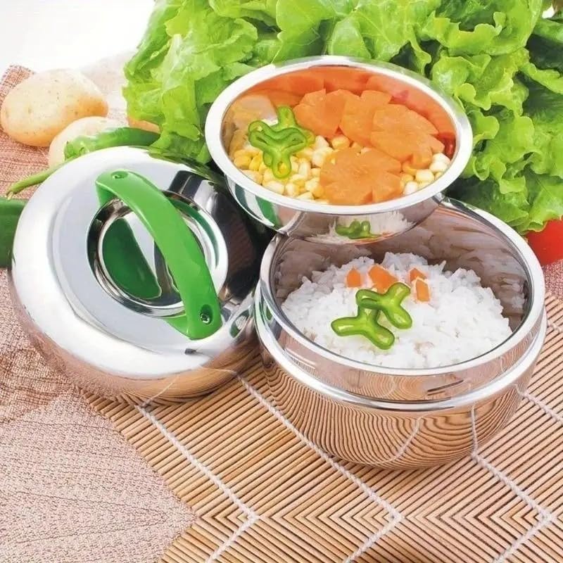 Termiczny pojemnik na żywność, izolowany próżniowo pojemnik na lunch ze stali nierdzewnej 304, przenośny, okrągły Bento do pracy, szkoły, jadalni na świeżym powietrzu, dwuwarstwowy, 0,8 l