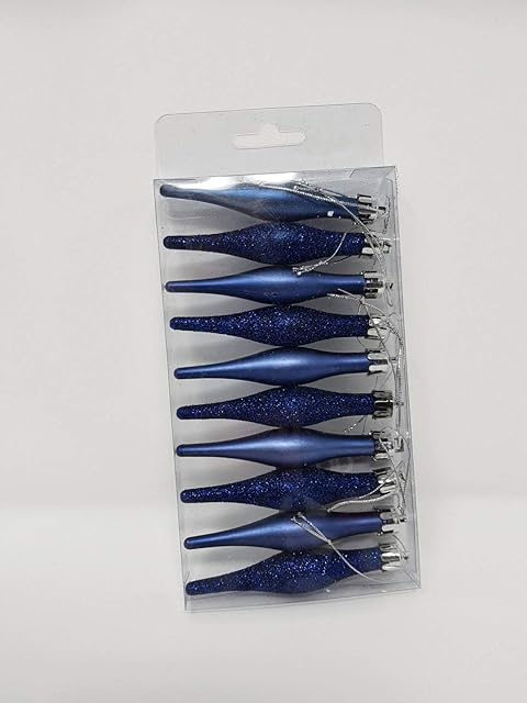 10x Navy BLUE Christmas Droplets/Tree Decorations Droplet