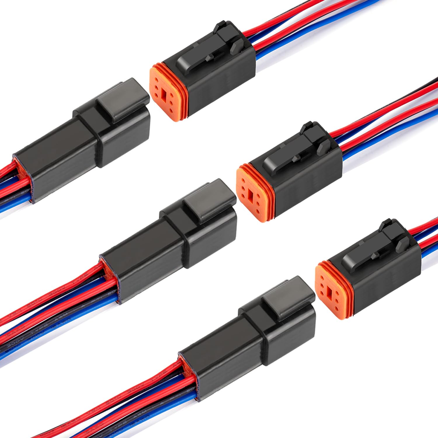 Jeu De Connecteurs étanches 6 Broches 18-16AWG - 3 Paires Mâle/femelle, IP67, Pour Câblage Auto, Moto, Bateau