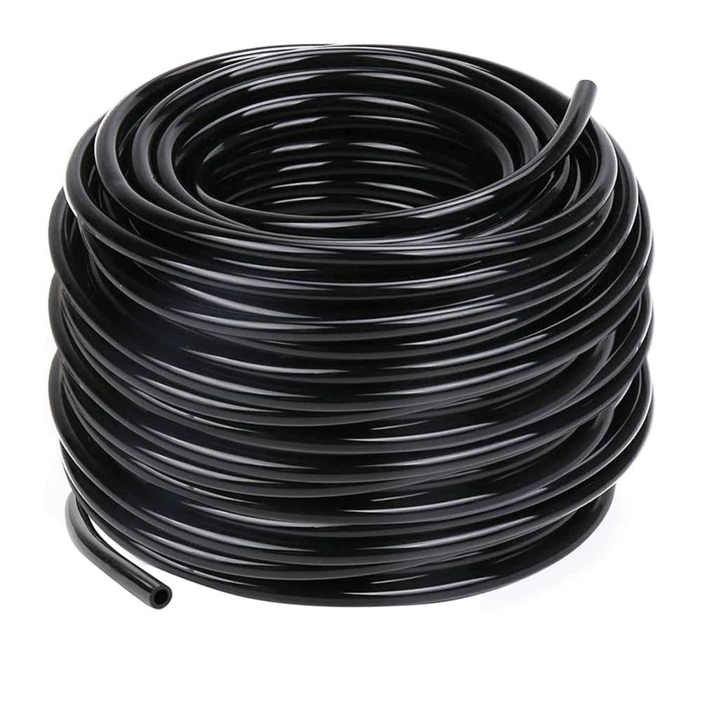 Tuyau d'irrigation goutte à goutte de 4 à 6 mm - Ligne de distribution vierge pour systèmes d'arrosage de jardin personnalisés, serres, agriculture, PVC noir