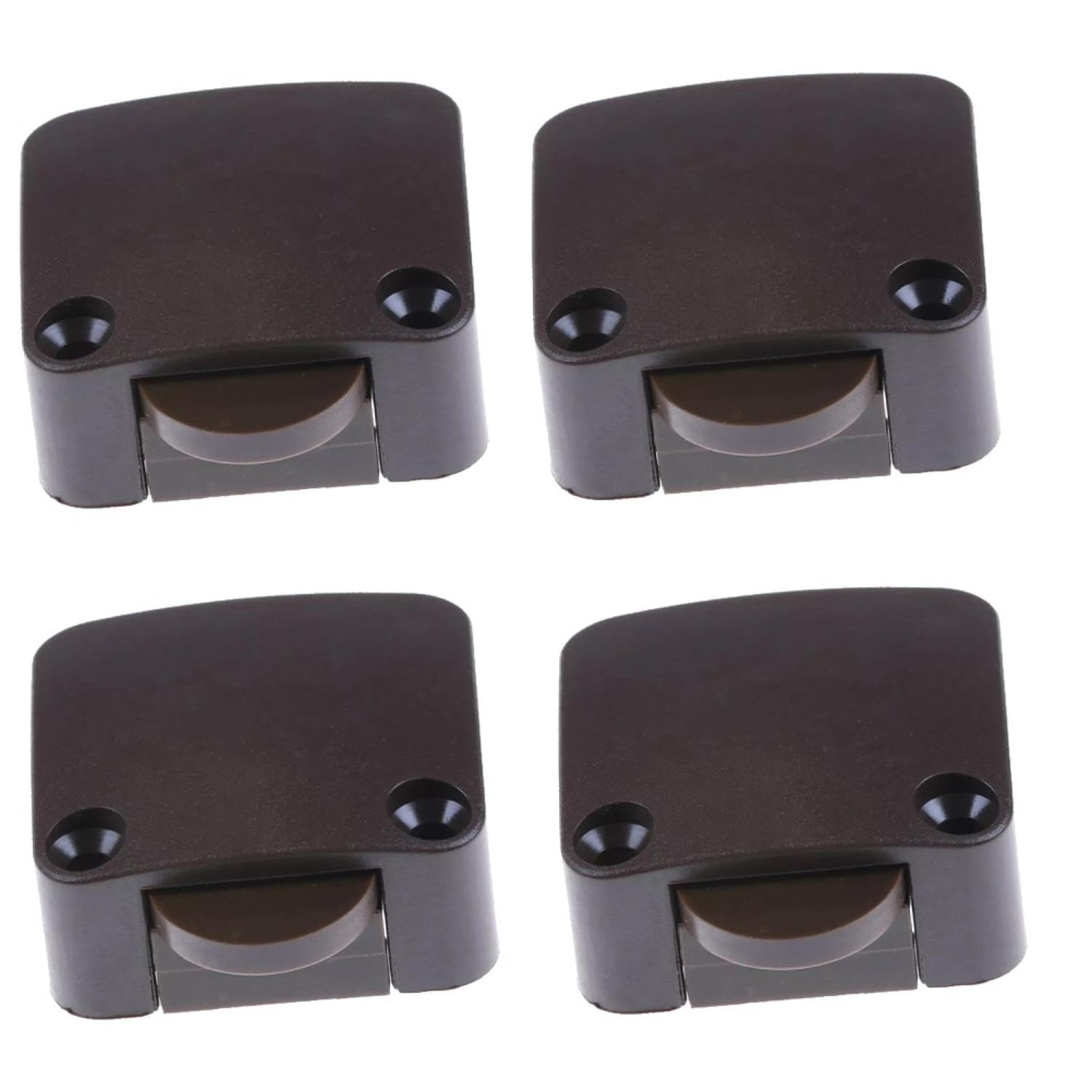 fuchswerk 4 x Door Contact Switches Cabinet Switch Contact Switch 2A 250V Chest Switch Door Switch for Furniture Door Furniture Switch Button Light Switch Brown
