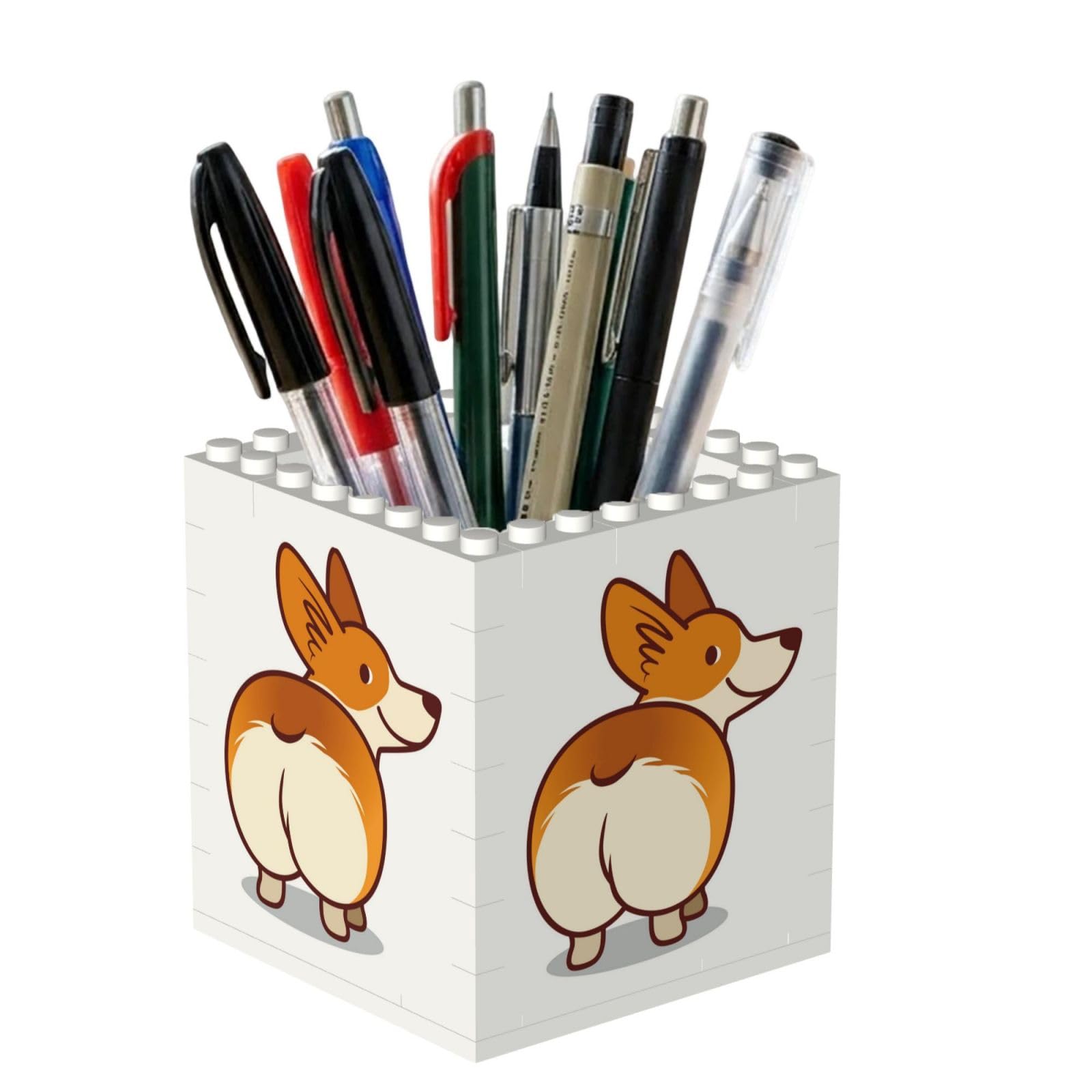 Poadnly Corgi Dog Funny Butt, Pen Pot Pencil Holder for Office Home School, Compact Desk Organiser for Office Stationery