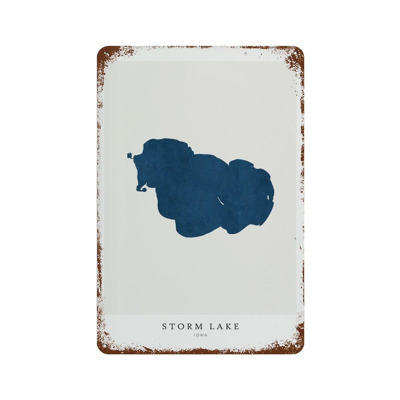 xiaoxiaoshen Storm Lake Iowa Map Minimalist House Wall Decor Art Metal Tin Poster Modern Home Decor Art Home Bar Shop Decorations Vintage Sign 30x20cm