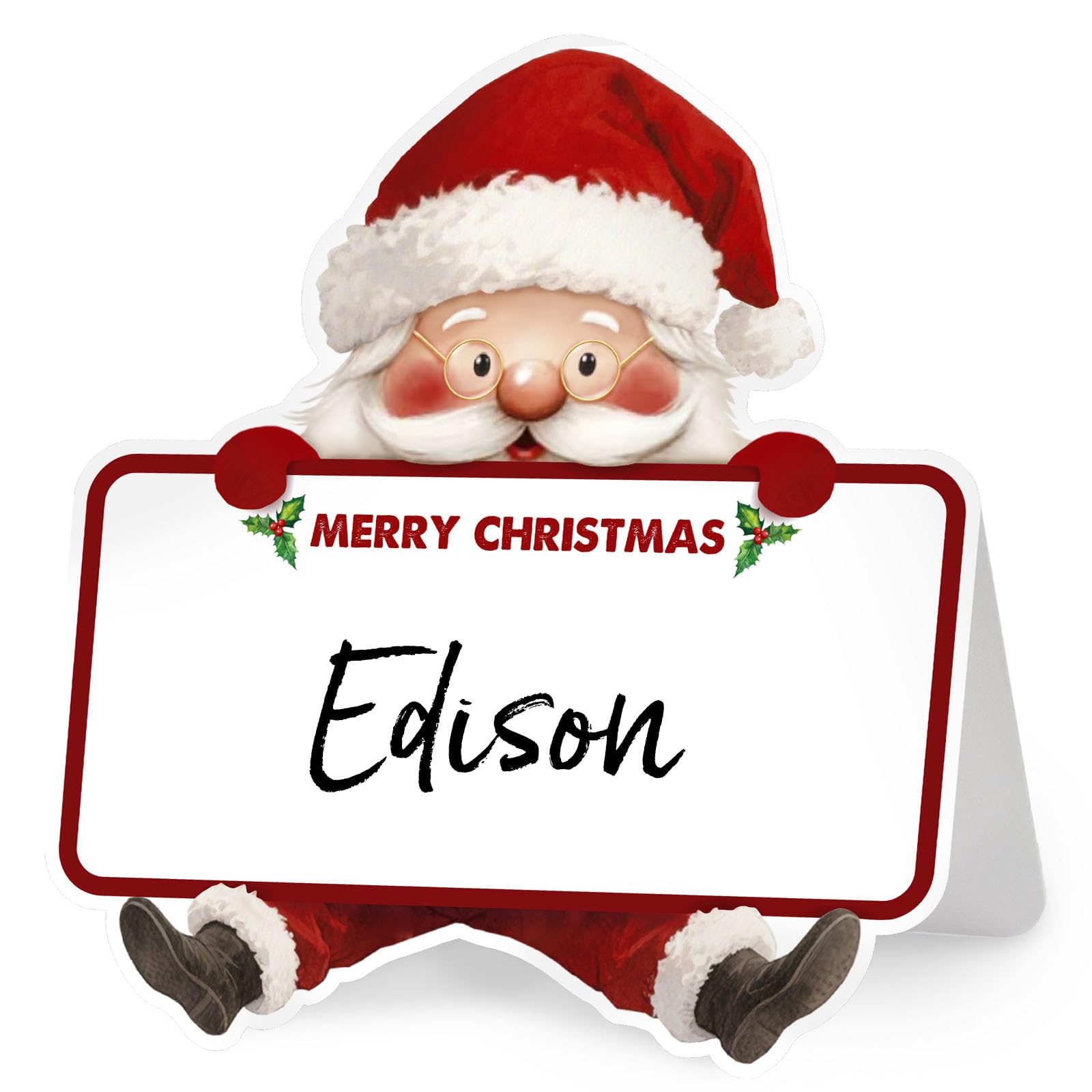 50pcs Santa Christmas Place Cards for Table Setting Pre-Scored