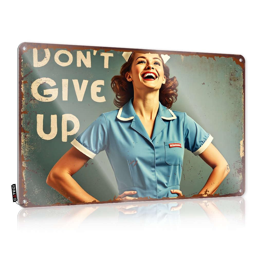 Vintage Tin Signs Funny Never Stop Believing In Yourself Tin Sign Home Tin Sign Metal Home Bar Signs(20X30CM)