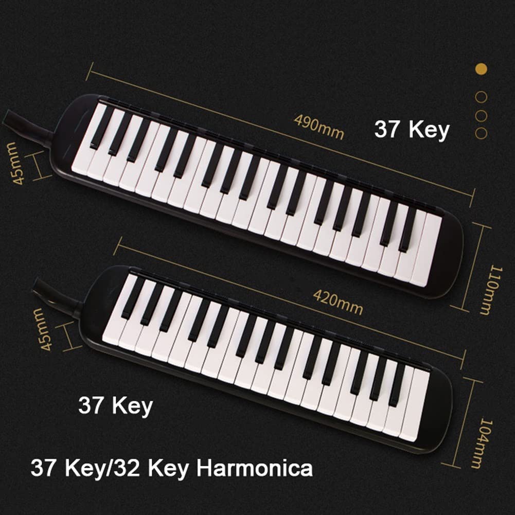 Melodica Professionale, Nero 37 Tasti Pianoforte Strumento Melodica Tastiera Armonica Strumento Musicale a Fiato per Principianti Professionisti Regalo per Adulti (Size : 32 Key)