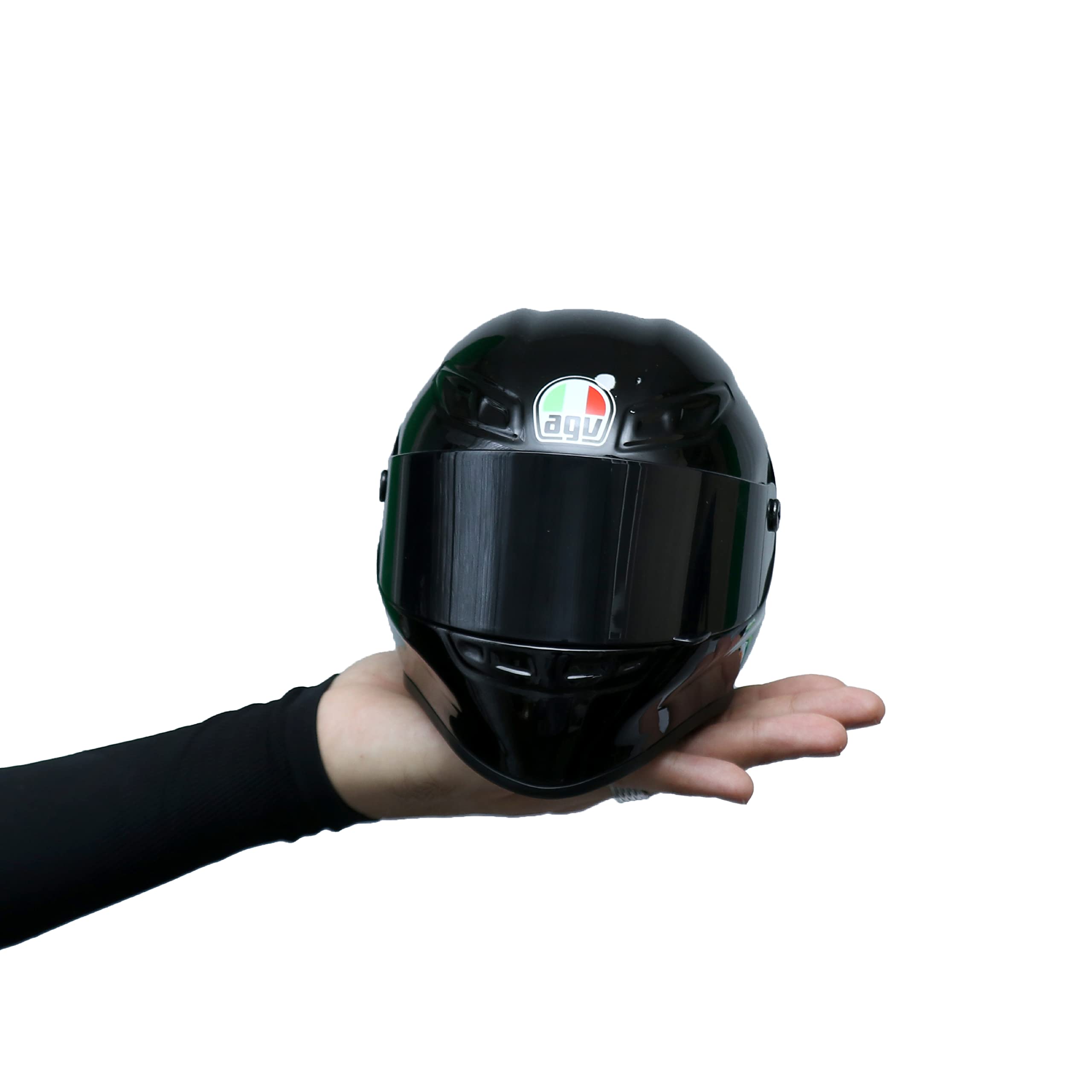 Mini Style Full Face Plush Toy Helmet, Strapped & Tithing Visor. Bike Lover’s Small Racing Crash Helmet. Tiny Helmet for Pet Cat or Doll. Souvenir, Ornament, Desk Decorator. Motorsport Fans Gift.