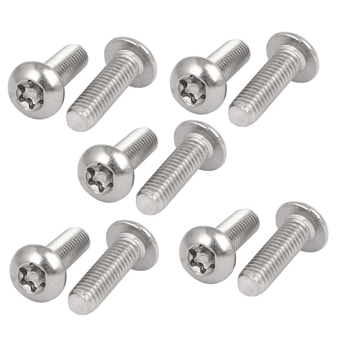 Uxcell Silver Sourcingmap M5x16mm 304 Stainless Steel Button Head Torx Security Tamper Proof Screws 10Pcs