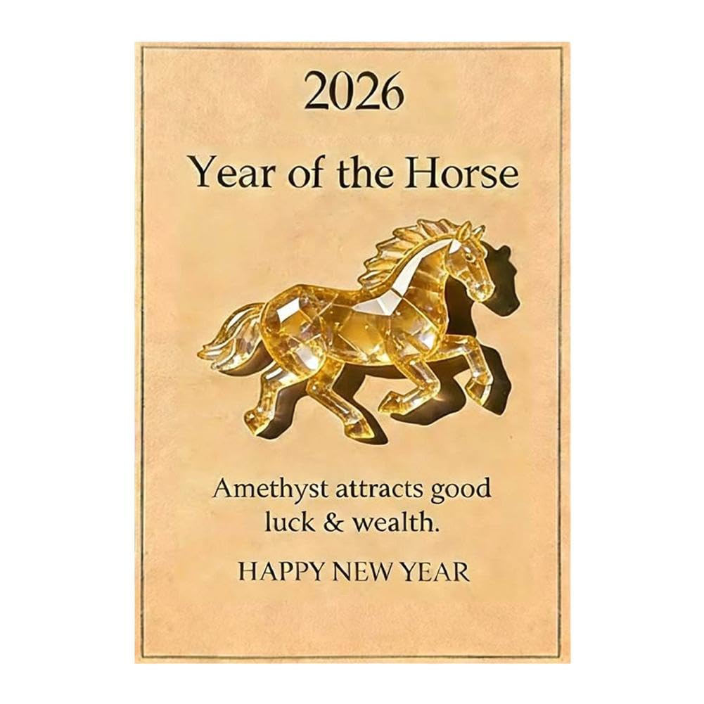 FLKWOP Lucky Crystal Horse — A Symbol of Strength & New Beginnings (2026),Clear Crystal Horse Figurine with Card,2026 Year of The Horse Lucky Crystal Figurine,Good Luck Decorative Gift