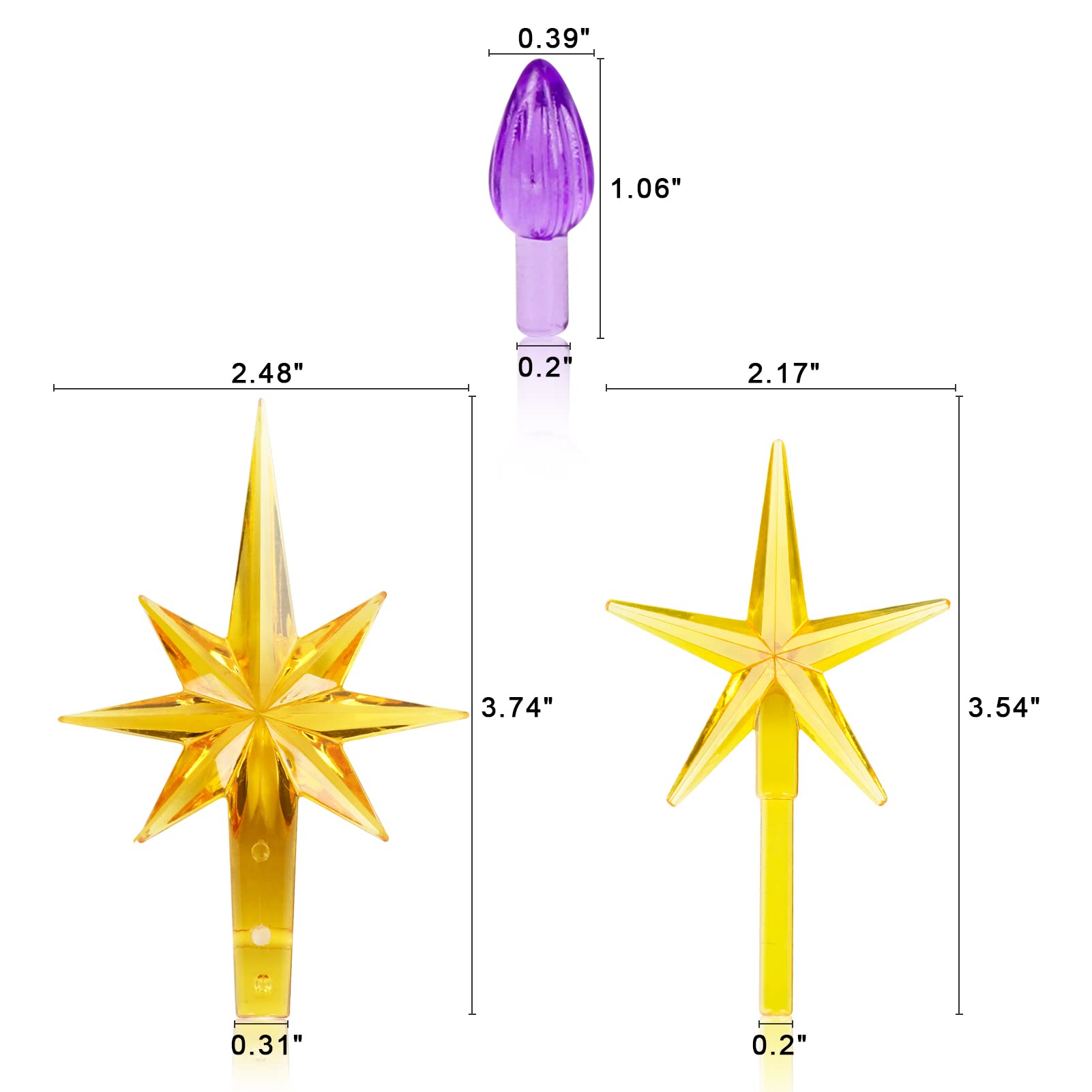 Plastic Star For Ceramic Christmas Tree National Artcraft Assorted Color  SPUTNIK Ceramic Christmas Tree Lights 25 Pack Ceramic Tree Star Replacement, image size:1601x1601