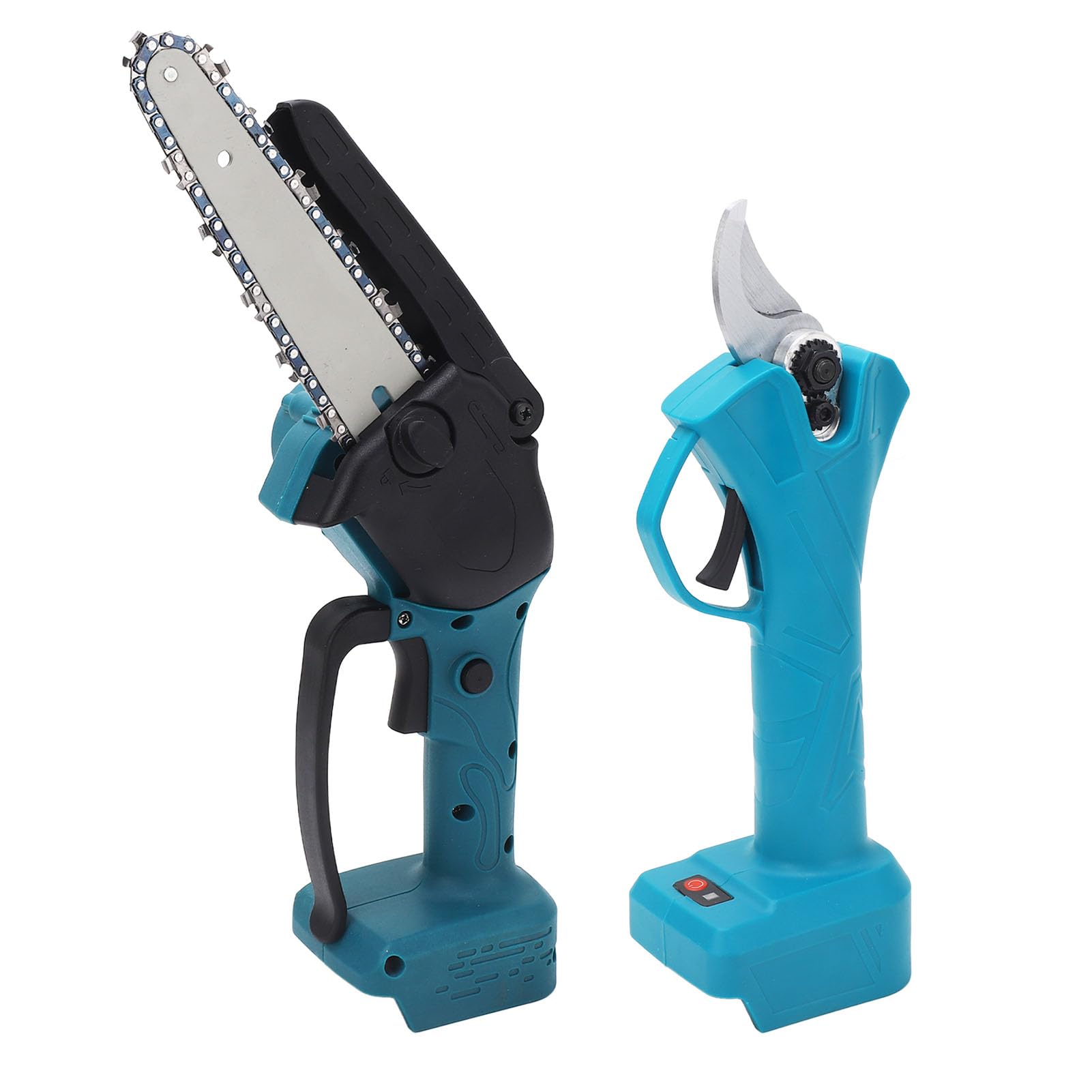Kit Jardinería Eléctrico Profesional, Motosierra Tijeras Poda con Poste Extensible 2m Motor Brushless, BL1820 BL1860 Hoja Acero SK5 Interruptor Seguridad Doble Gatillo