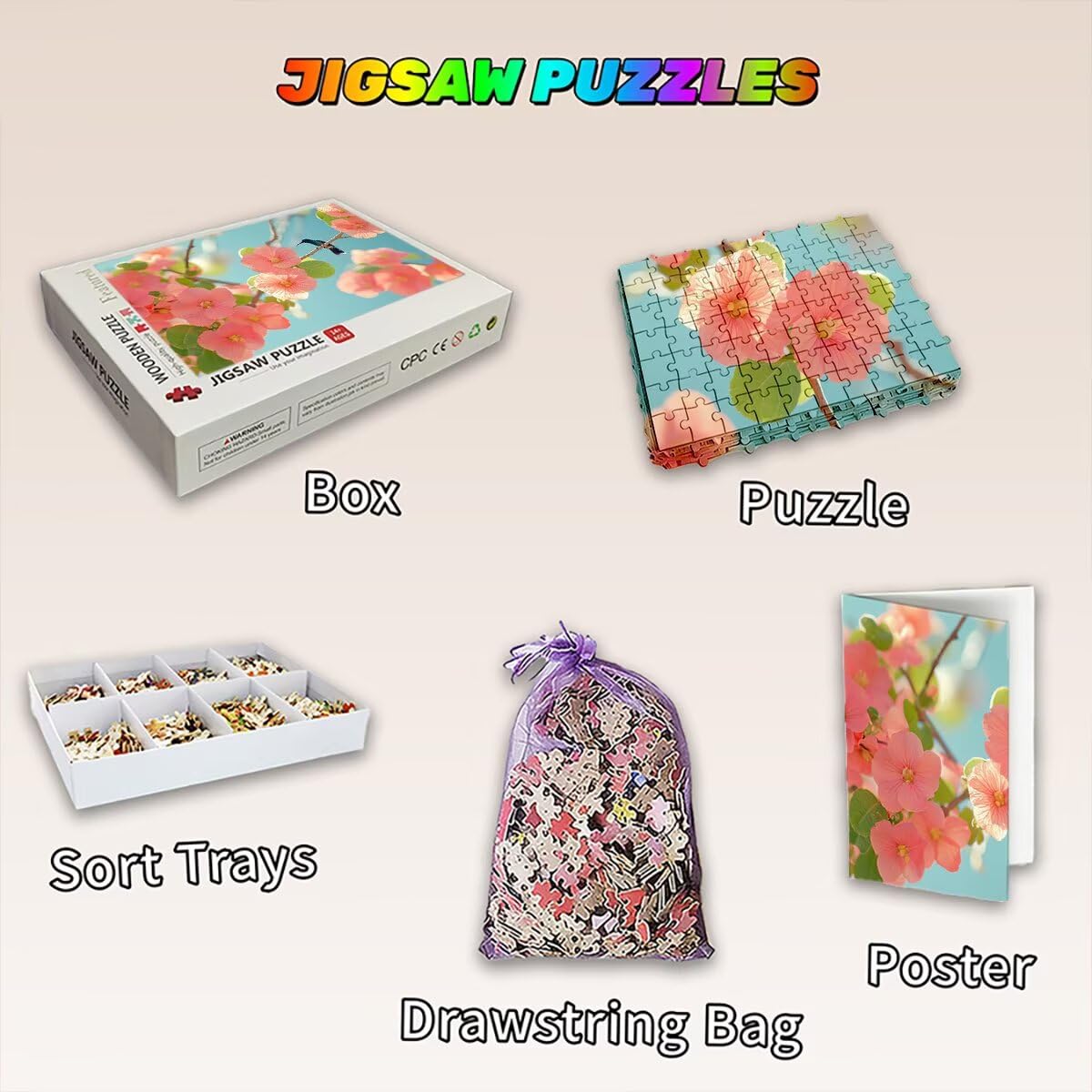 Puzzle 2000 sztuk kwiatów, puzzle dla ptaków, drewniane puzzle zabawne wyzwania kreatywna rozrywka, klasyczne puzzle zabawa opakowanie wysokiej jakości, pomysł na prezent dla kobiet, rozmiar 99 x 70