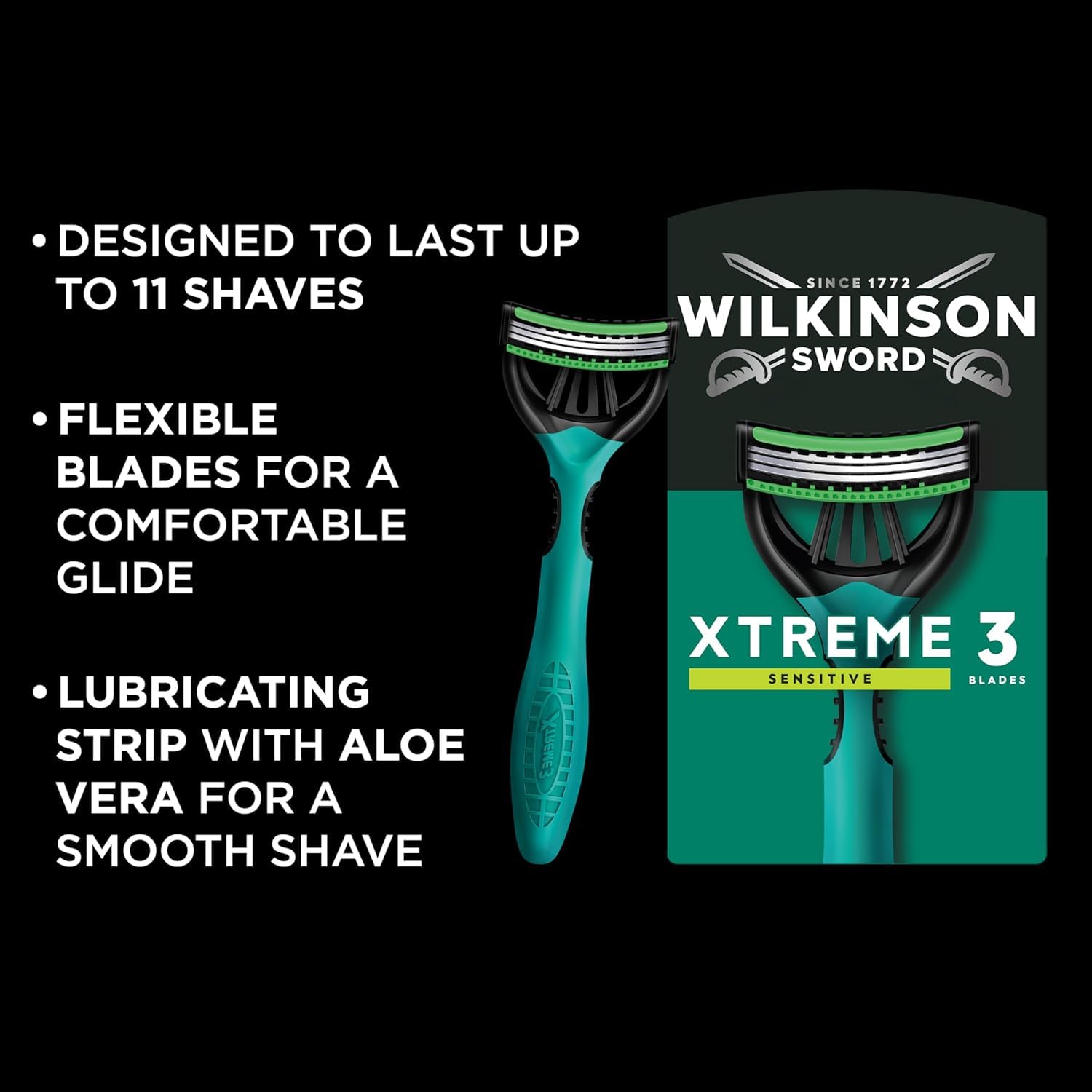 Wilkinson Sword Xtreme 3 Sensitive Lot de 48 rasoirs jetables pour homme