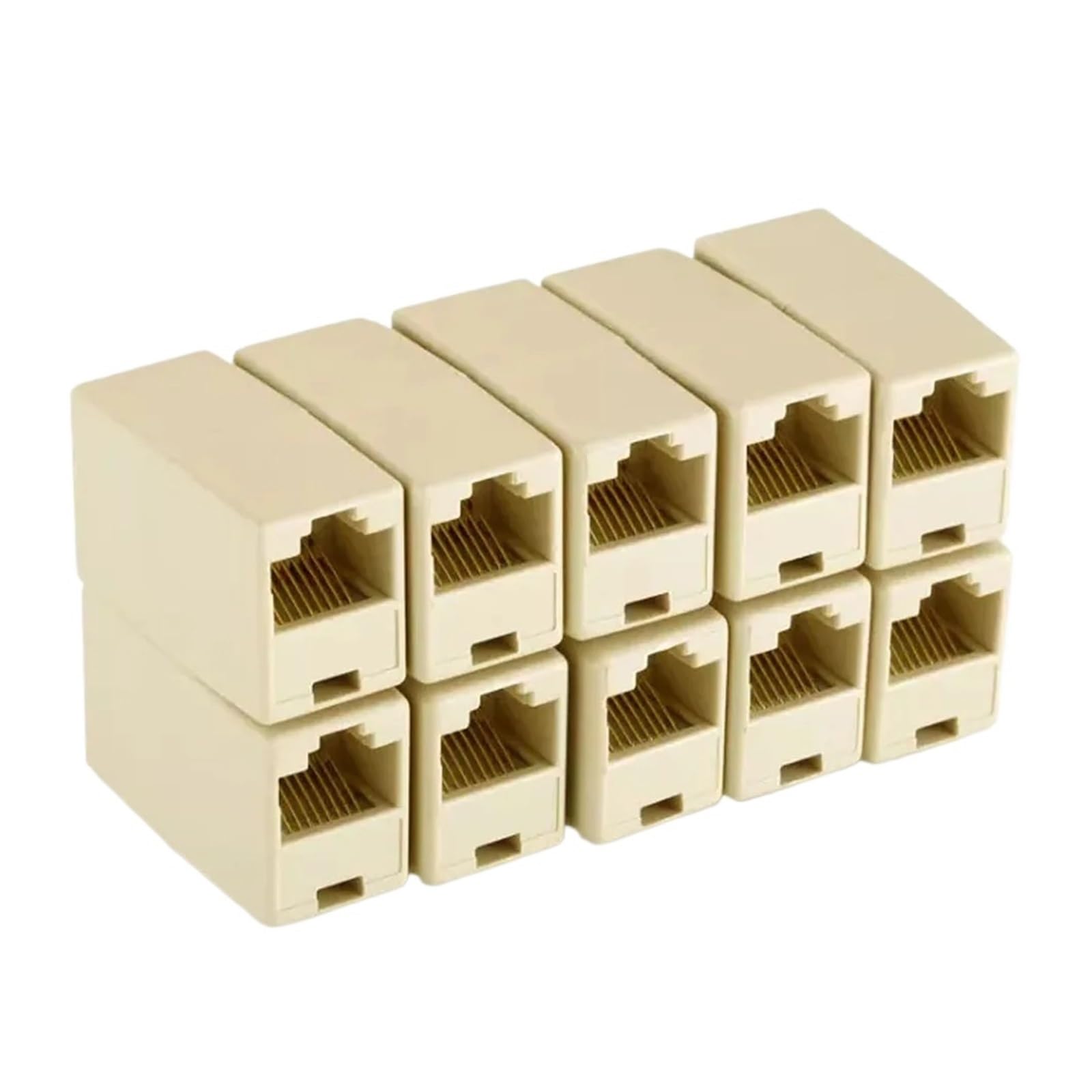 Confezione da 10 connettori for cavi di rete Ethernet a doppia testa dritta RJ45 Cat5/5e/6.