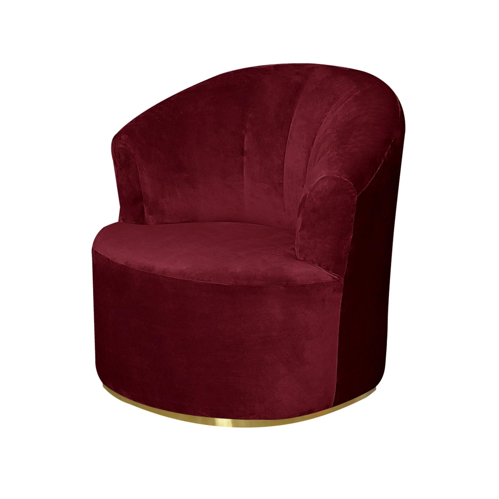 SXZAGZR Stretch Velvet Swivel Barrel Chair Slipcover – Washable Round Club Armchair Cover with Elastic Bottom, Soft Modern Accent Furniture Protector for Living Room Home Decor (Red)