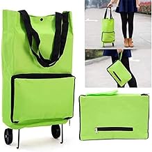 COFIEX Foldable Shopping Trolley Bag with Wheels, Waterproof Travel Luggage Bag for Grocery, Vegetable, and Outdoor Shopping, Portable Trolley Carry Bag for Women, Men & Girls (Multicolor)