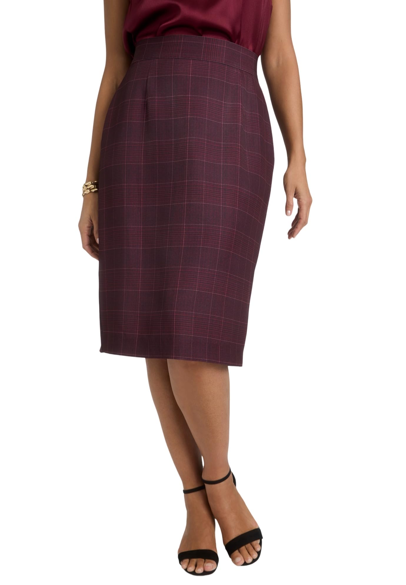 Jessica London Womens Plus Size Casual Tummy Control Bi-Stretch Pencil Skirt