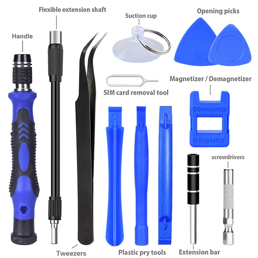 Kit de Herramientas de reparación de teléfonos, Juego de Destornilladores de precisión 115 en 1, Puntas de Destornillador hexagonales Torx magnéticas, Herramientas múltiples aisladas