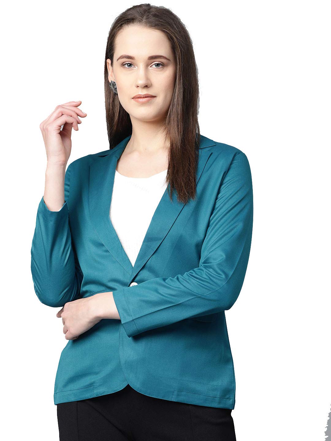 Jompers Women's Regular Fit Single Breasted Blazer