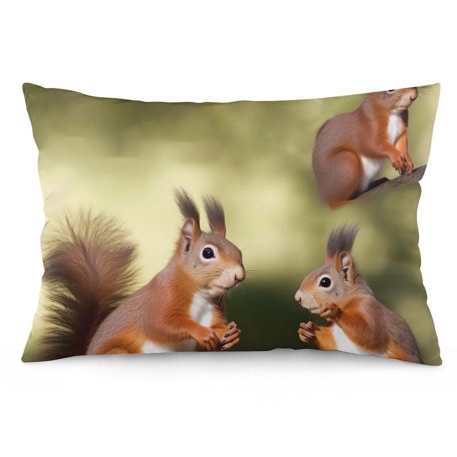 NTVOWPZO 2 Pack Decoration Throw Pillow Covers 12 "x20 Pillowcases Covers Cute Squirrels Pillowcases Modern Farmhouse Home Decor Sofa Cushions Covers for Couch Bed Living Room