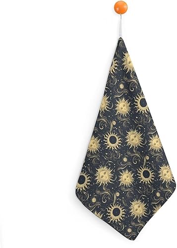 Decorative Hand Towels for Bathroom - Retro Sky Pattern Print Soft Absorbent Small Bath Hand Towels for Kitchen, Farmhouse, Spa, Hotel, Guest Tea