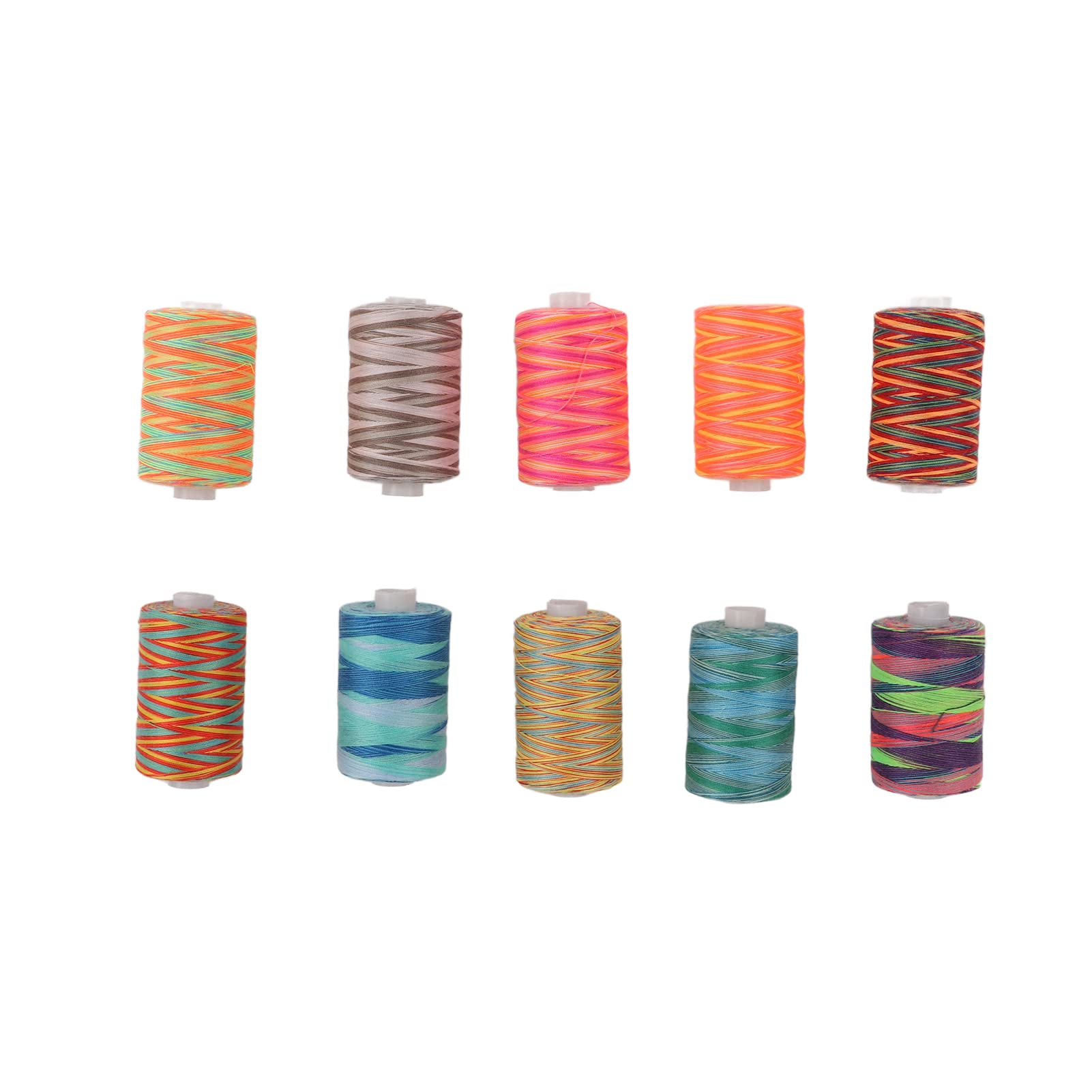 10Pcs Embroidery Machine Thread Wear Polyester Variegated Sewing Thread Set Household Use