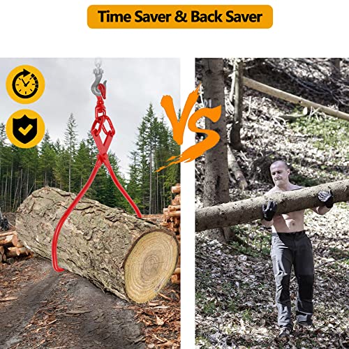 Toriexon 32Inch 2 Claw Log Grapple For Logging Tongs, Eagle Claws Design Log Lifting Tongs Log Grabs, Timber Lifting Tongs For Truck, Atv, Tractor And Skidder #TOP3