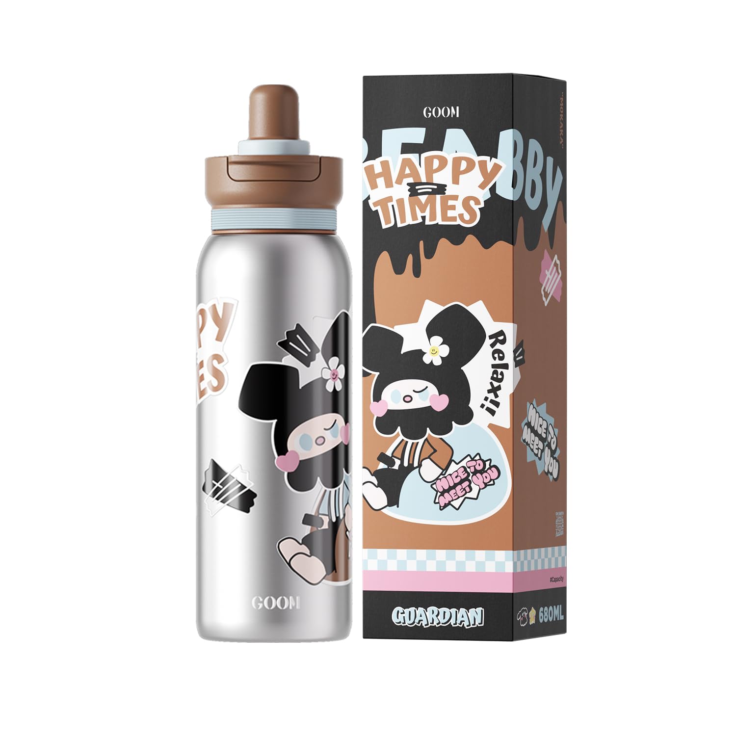 Amazon | GOOM 水筒 保温ボトル 680ml 魔法瓶 タンブラー 蓋付き